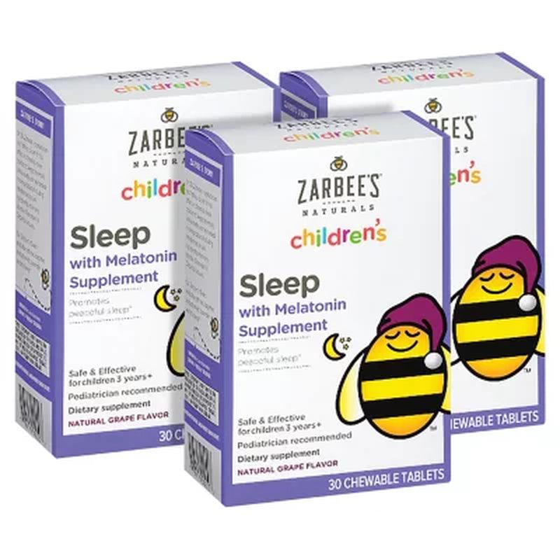 Zarbee'S Naturals Children'S Sleep Tablets with Melatonin (30 Ct., 3 Pk.)