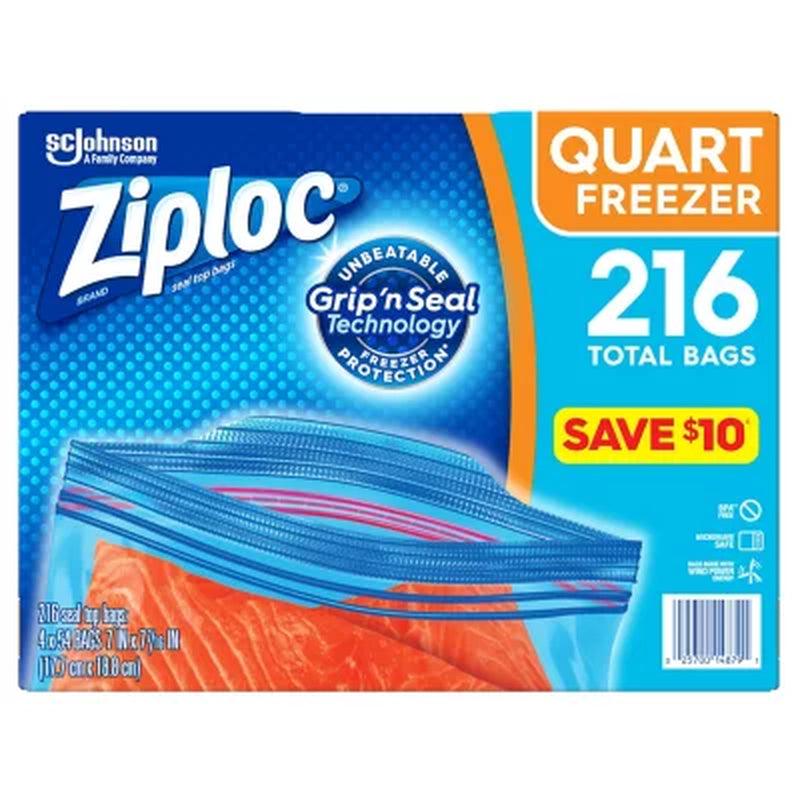 Ziploc Easy-Open Tabs Freezer Quart Bags (216 Ct.)