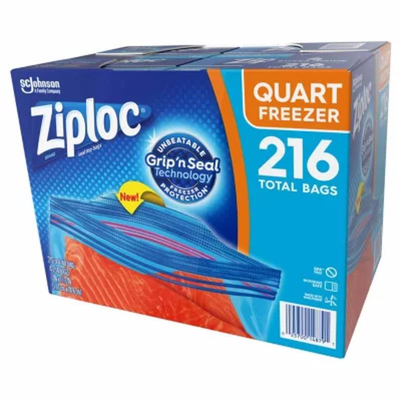 Ziploc Easy-Open Tabs Freezer Quart Bags (216 Ct.)