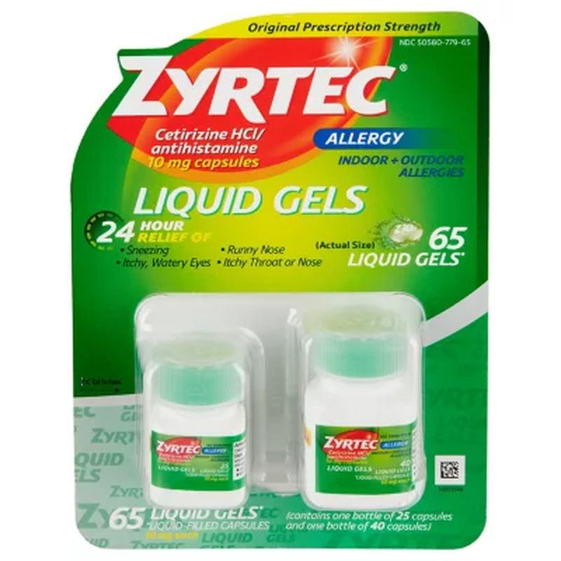 Zyrtec 24 Hour Allergy Relief Liquid Gels (65 Ct.)