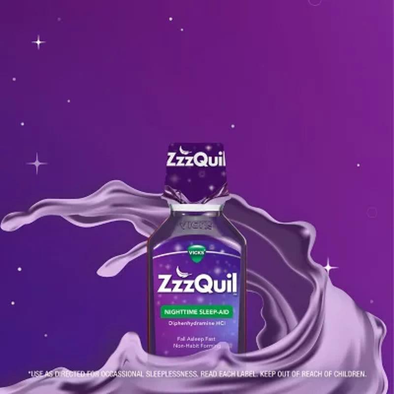 Zzzquil Nighttime Sleep-Aid, Berry Flavor (12 Fl. Oz., 3 Pk.)