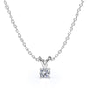 Classic round Brilliant Cut Diamond Solitaire Pendant Necklace in 18K White Gold Plating over Silver, Adult, Female