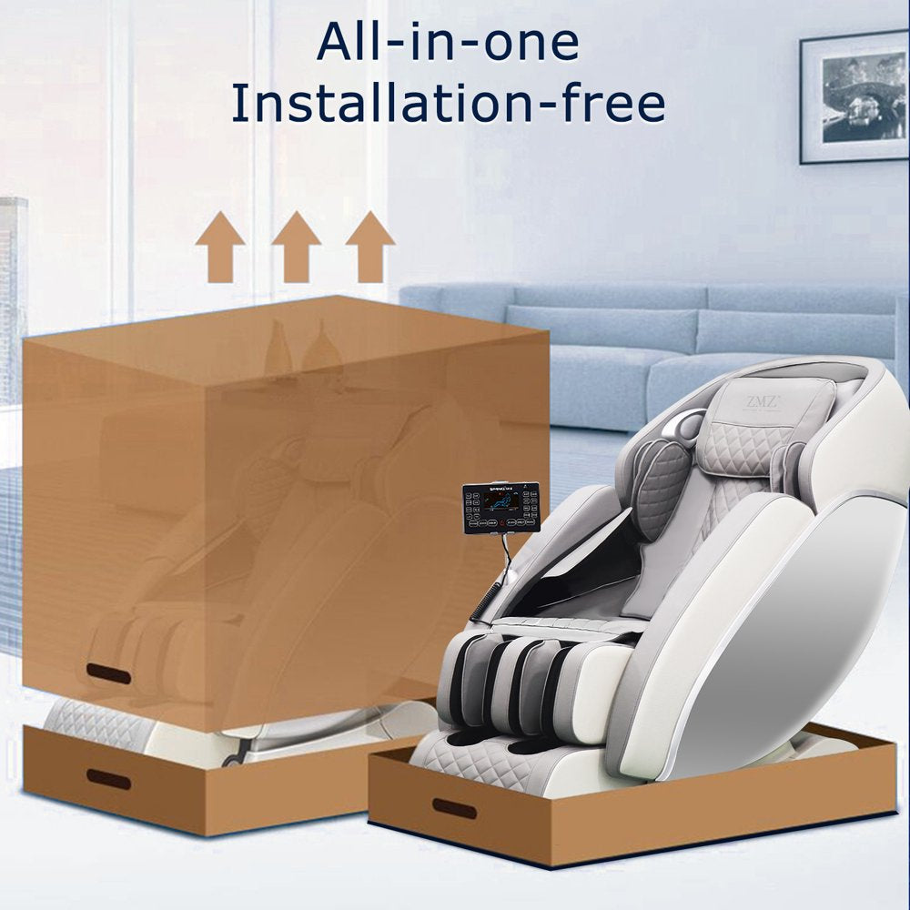 ZMZ 4D Massage Chair Full Body Relief Zero Gravity SL Track Thai Shiatsu Stretching with Body Scan, Back & Calf Heating, No Installation Required