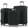 Sunbee 3 Piece Luggage Sets Hardshell Lightweight Suitcase with TSA Lock Spinner Wheels, Black