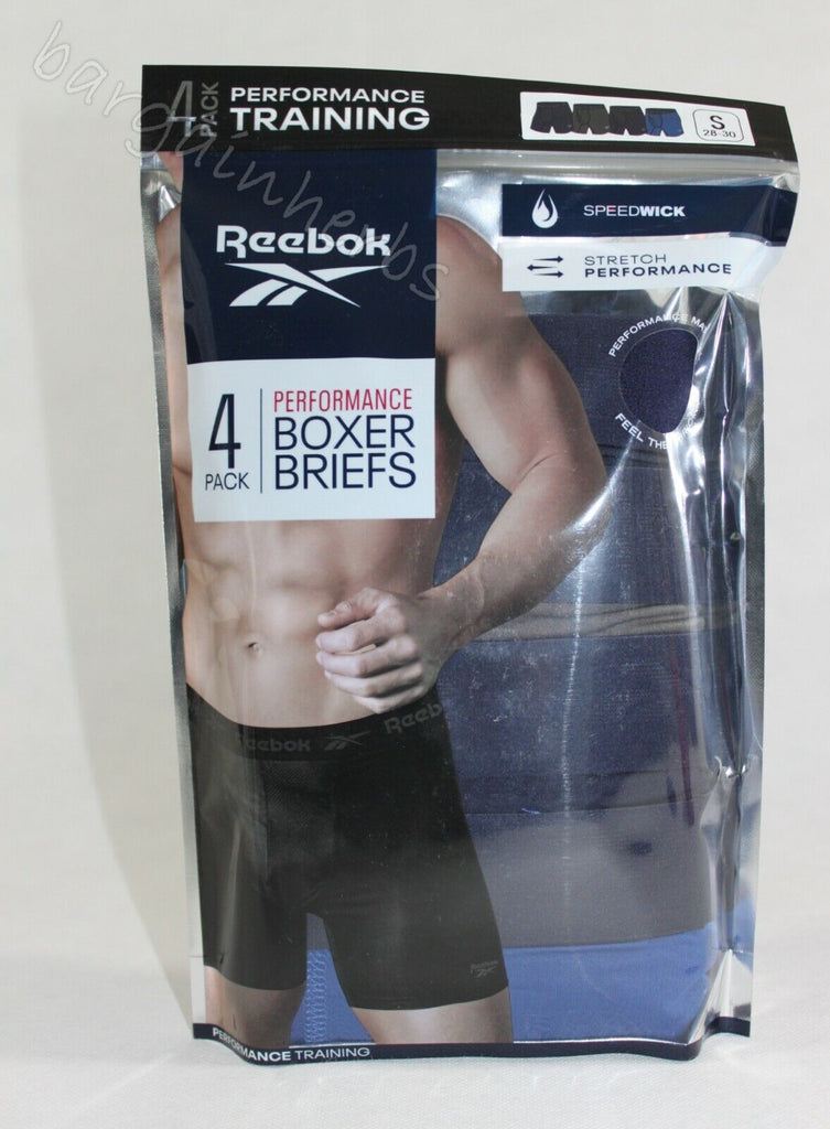 4 Pack Reebok Men'S Stretch Performance Boxer Briefs Free Shipping Size: S-2XL