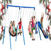 XDP Recreation All Star Playground Metal Swing Set with Superdisc Swing, Space Rider, Swings, Slide