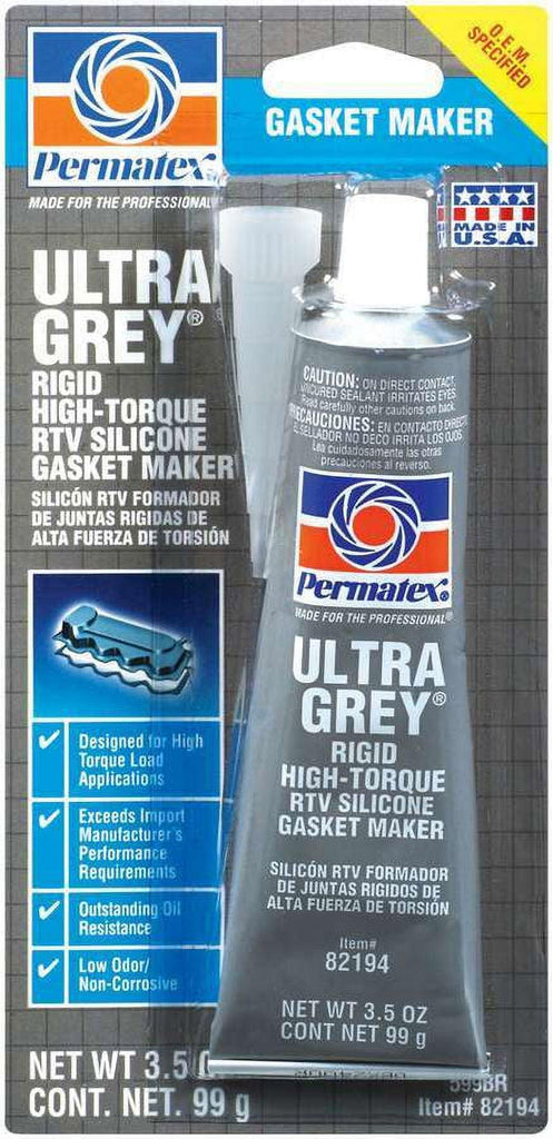 Permatex 82194 #599 ULTRA GREY RIGID ASS. GASKET MAKER 3.5 TUB