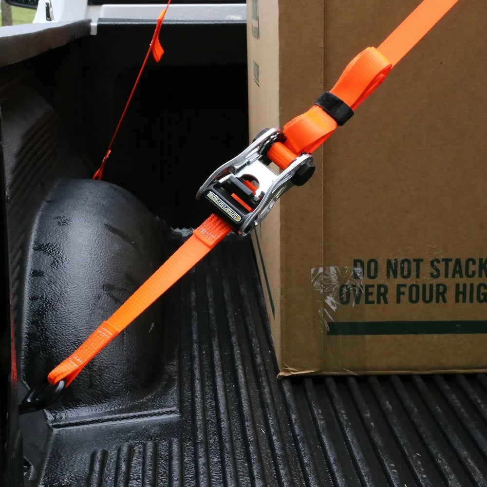 Smartstraps Ratchet X Tie Down, 1.25In X 14Ft, 3000Lb, Orange, 9094, 2 Pack