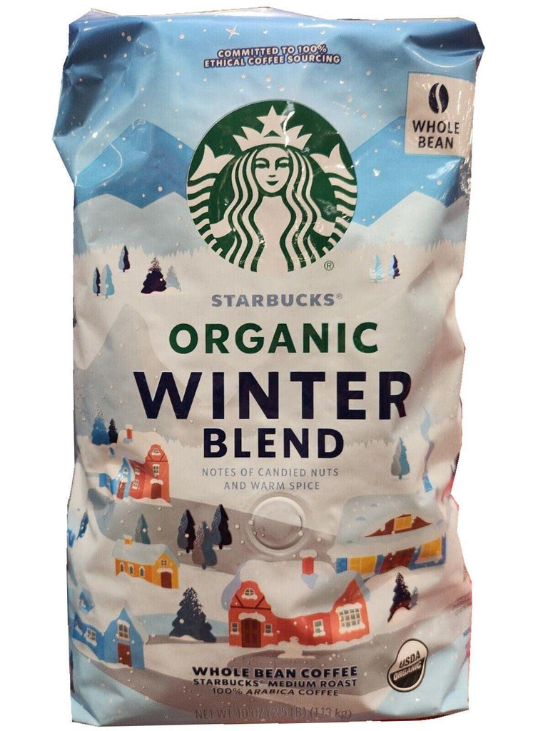 2 Packs Starbucks Organic Winter Blend 2.5 Lb Medium Roast Whole Bean Coffee