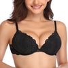 Deyllo Women'S Sexy Lace Push up Padded Plunge Add Cups Underwire Lift up Bra, Black 38C