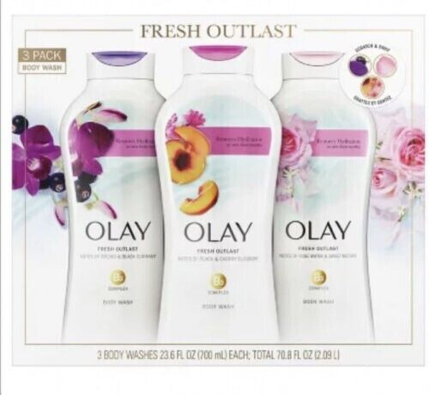 Olay Fresh Outlast Body Wash 23.6 Oz., Pack of 3 FAST, FREE SHIPPING