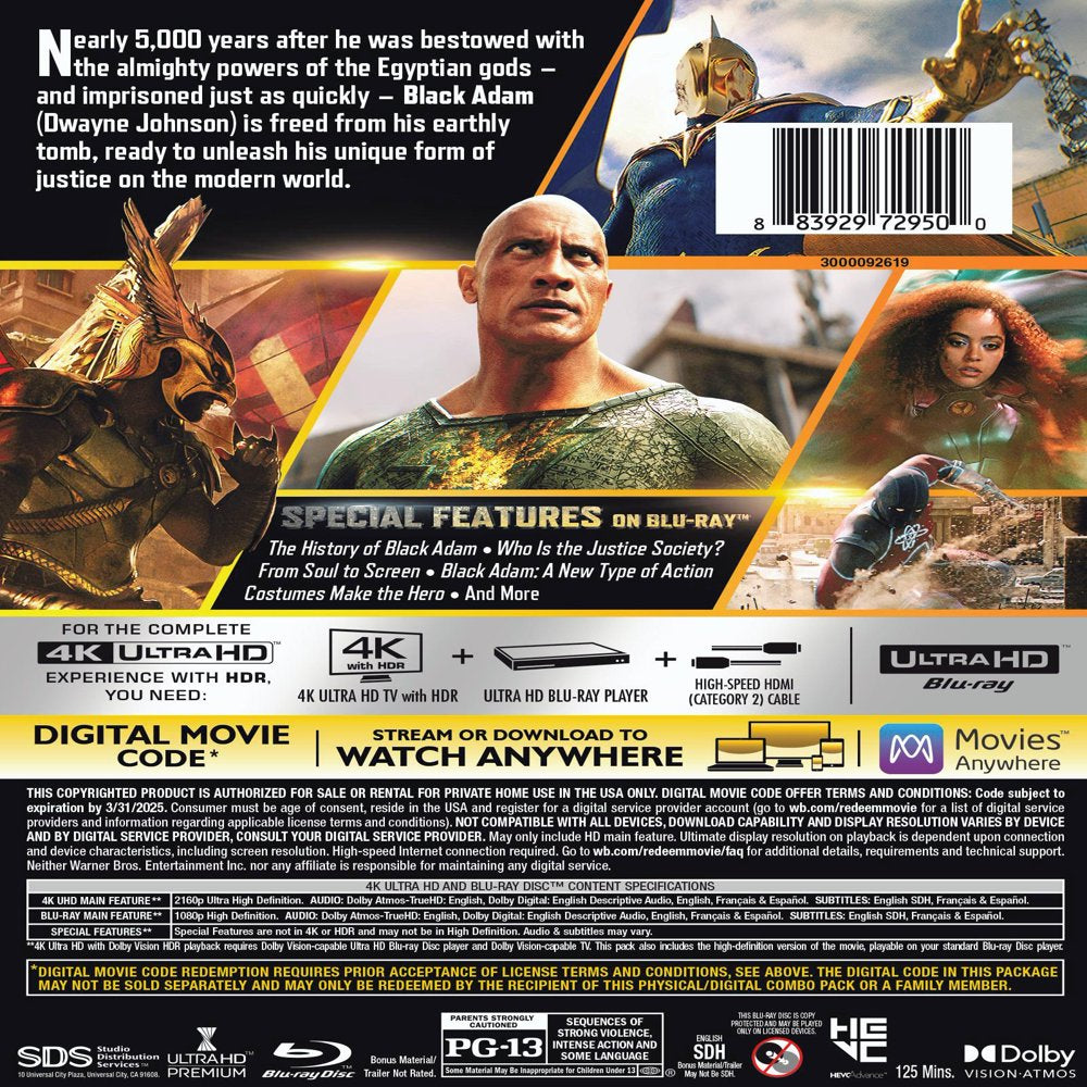 Black Adam (4K Ultra HD + Blu-Ray + Digital Copy)