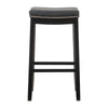 Linon Claridge 32" Backless Indoor Bar Stool, Black with Black Faux Leather, Includes 1 Stool