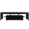 Uhomepro TV Stand for Tvs up to 80", Living Room Entertainment Center with RGB LED Lights, APP and Remote Control, Black High Gloss TV Cabinet Console Table