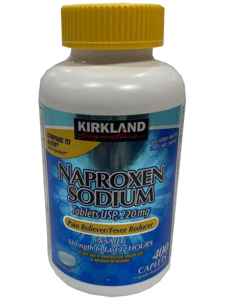 Kirkland Signature Naproxen Sodium 220Mg 400 Caplets Pain Reliever