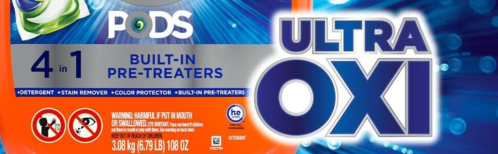 Tide Pods, 104-Count with Ultra Oxi HE Laundry Detergent Pods