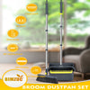 BIMZUC Broom and Dustpan Set, Cleaning Supplies Broom and Dust Pan Set for Home, 51" Long Stainless Steel Handle Brooms with Upright Dustpan Combo Set for Home Office Kitchen Lobby Floor Cleaning