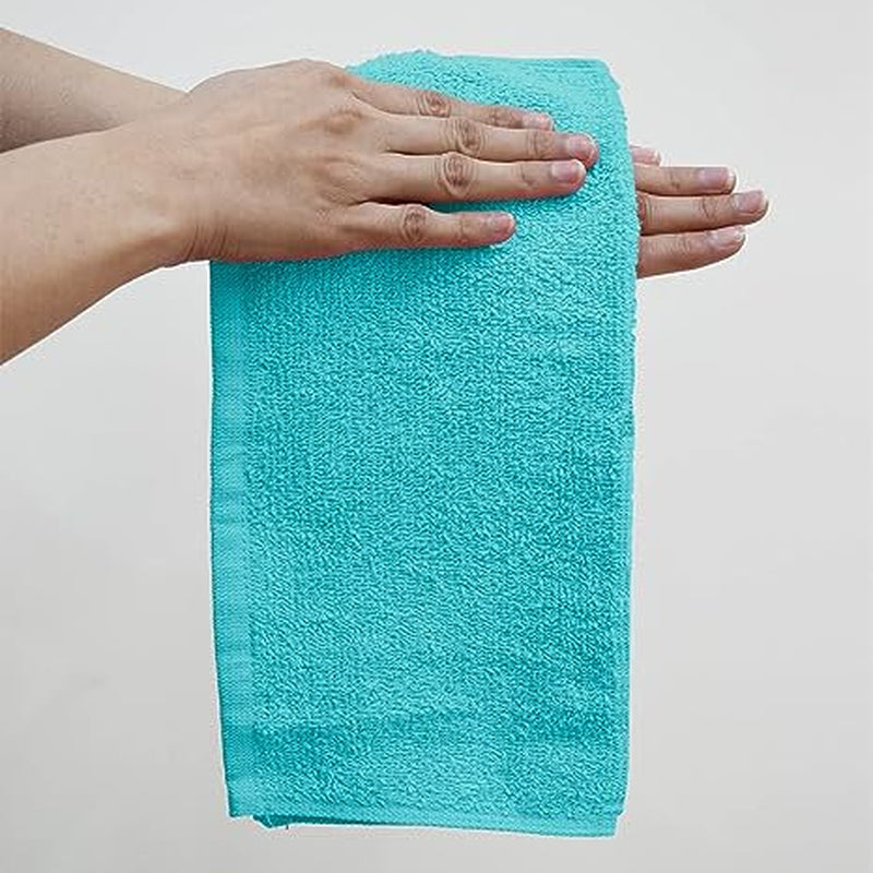 DAN RIVER 100% Cotton Washcloths 24 Pack High Quality Face and Body Cloth, Quick Dry and Absorbent Essential Towels for Bathroom, Hand, Kitchen and Cleaning | 12X12 in | 400 GSM (Aqua)