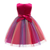 HAWEE Flower Girls Sequin Dress Rainbow Tutu Birthday Party Princess Dress Pageant Gown for Age 3-10 Years Old