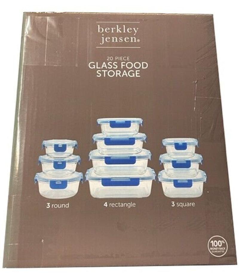Berkley Jensen 20 pc. Glass Food Storage Set with Airtight Locking Lids