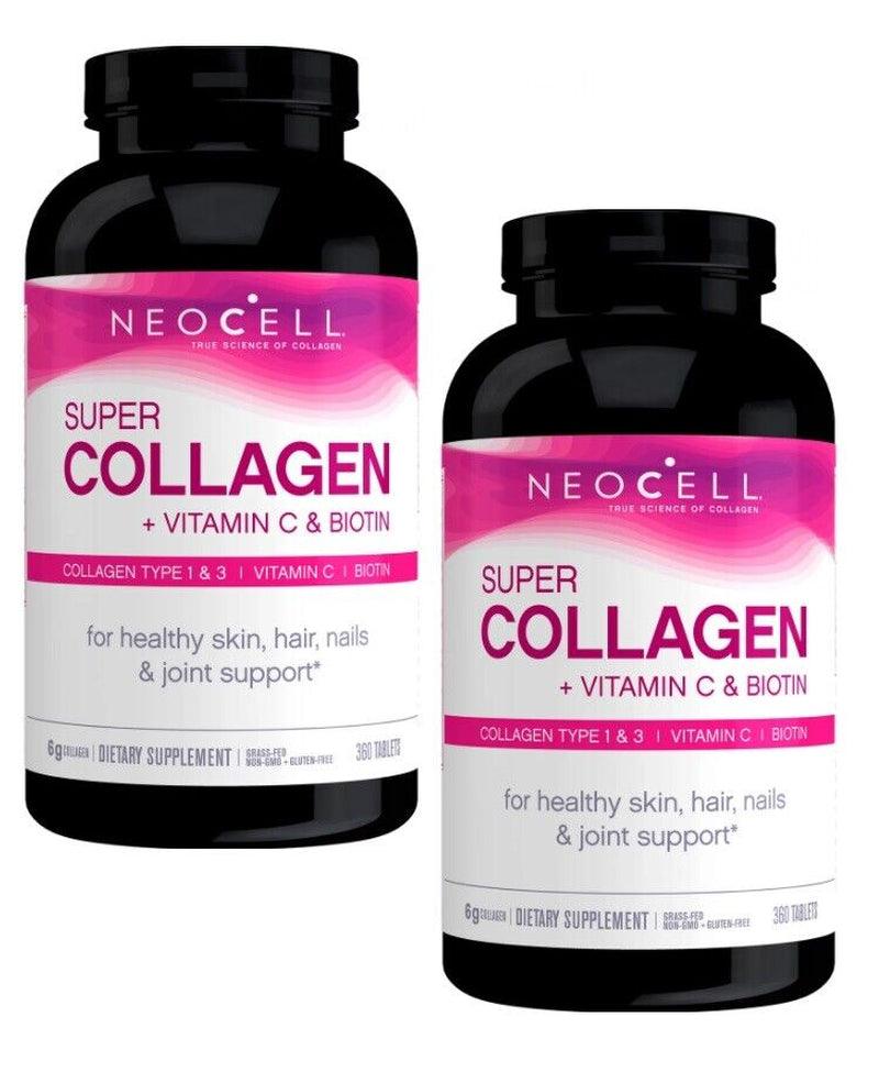 X2 Unid New ! 360 Ct NEOCELL SUPER COLLAGEN +C Min Wrinkles Supports Lean Muscle