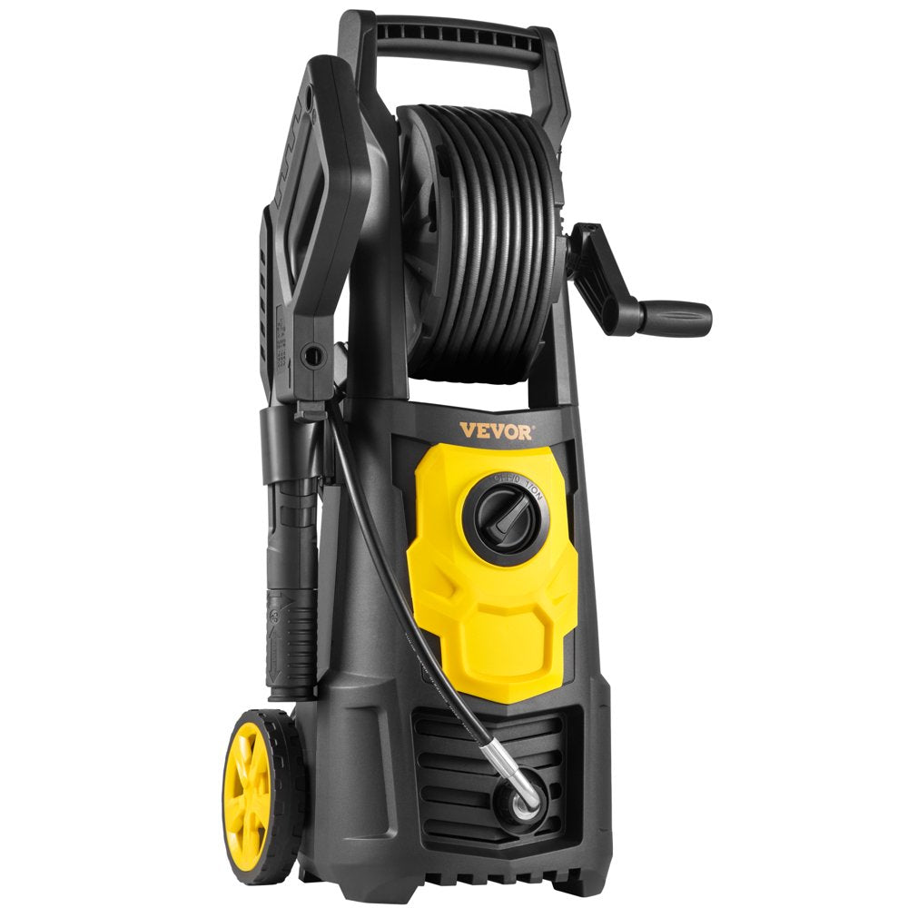 VEVOR Electric Pressure Washer, 2000 PSI, Max. 1.76 GPM Power Washer W/ 30 Ft Hose & Reel, 5 Quick Connect Nozzles, Foam Cannon, Portable to Clean Patios, Cars, Fences, Driveways, ETL Listed