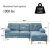 INGALIK Convertible Sectional Sofa Couch, Convertible L Shaped Couch with Reversible Chaise, Sectional Couch for Small Space Apartment, 3 Seater, Light Blue