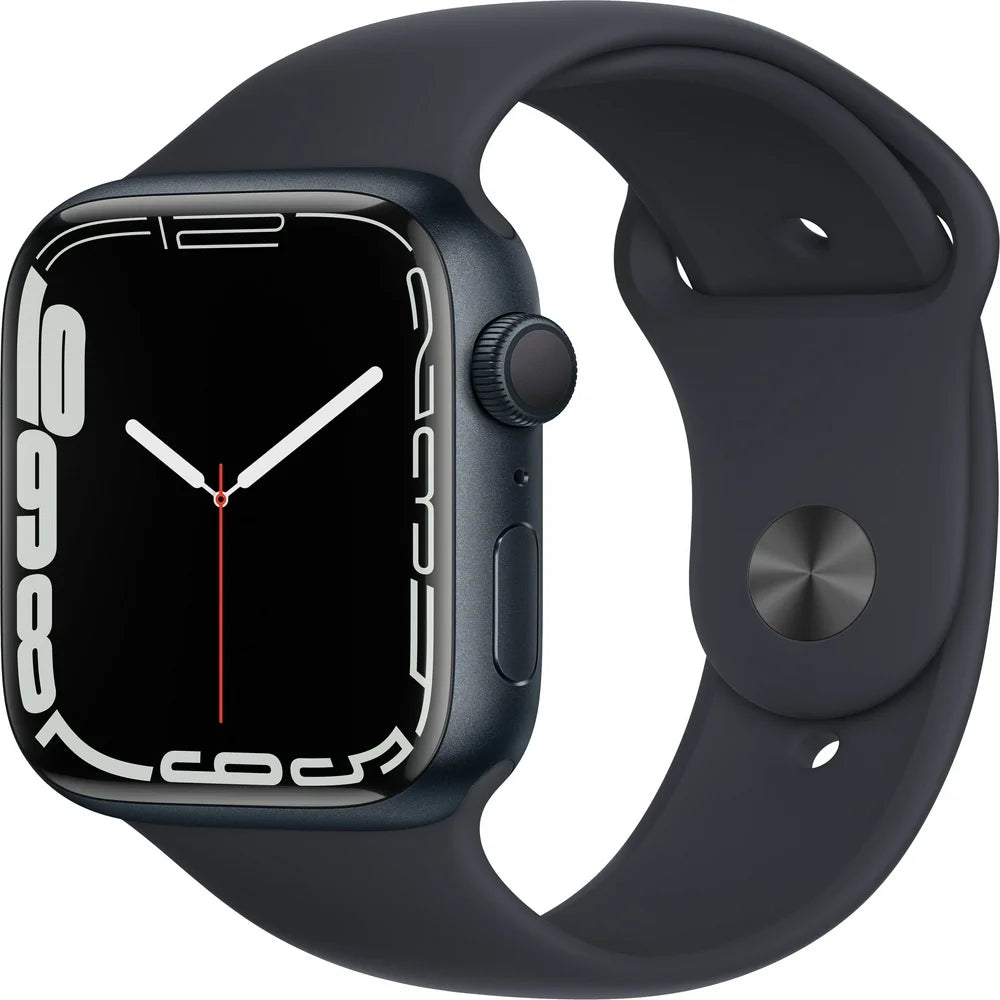 Pre-Owned Apple Watch Series 7, GPS Only, 45MM, Midnight Aluminum Case with Midnight Sport Band - MKN53LL/A ( Refurbished: Good)