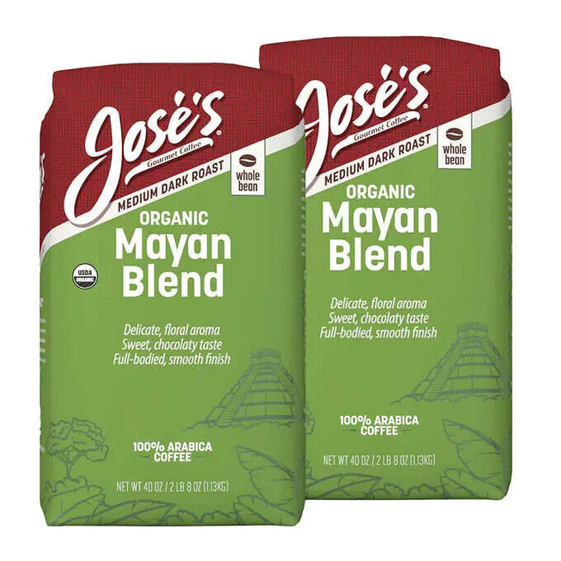 Jose’S 100% Organic Mayan Whole Bean Coffee 2.5 Lb, 2-Pack, FASH SHIPPING