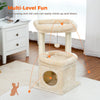 PAWZ Road Cat Tree 27" for Medium Cats Plush Condo and Scratching Posts, Beige