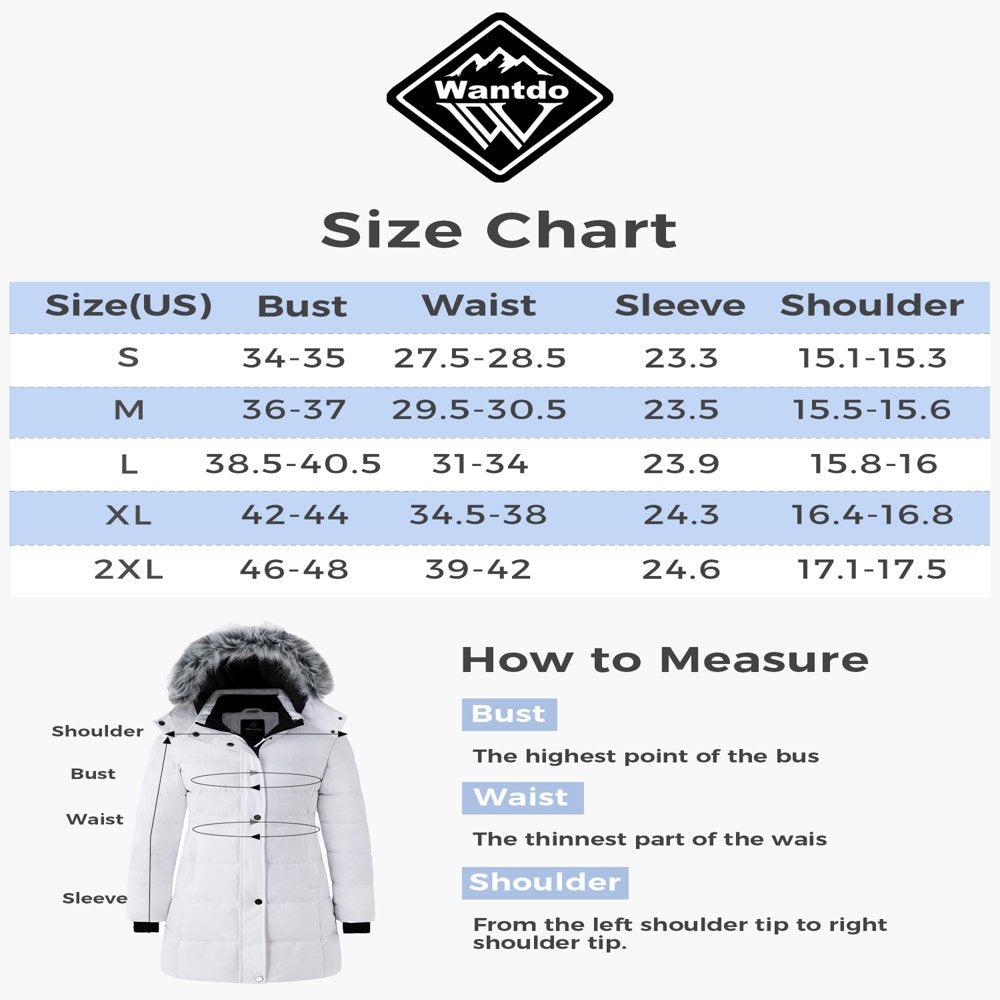 Wantdo Women'S plus Size Winter Coats Hooded Puffer Jacket Winter Parka Jacket White XL