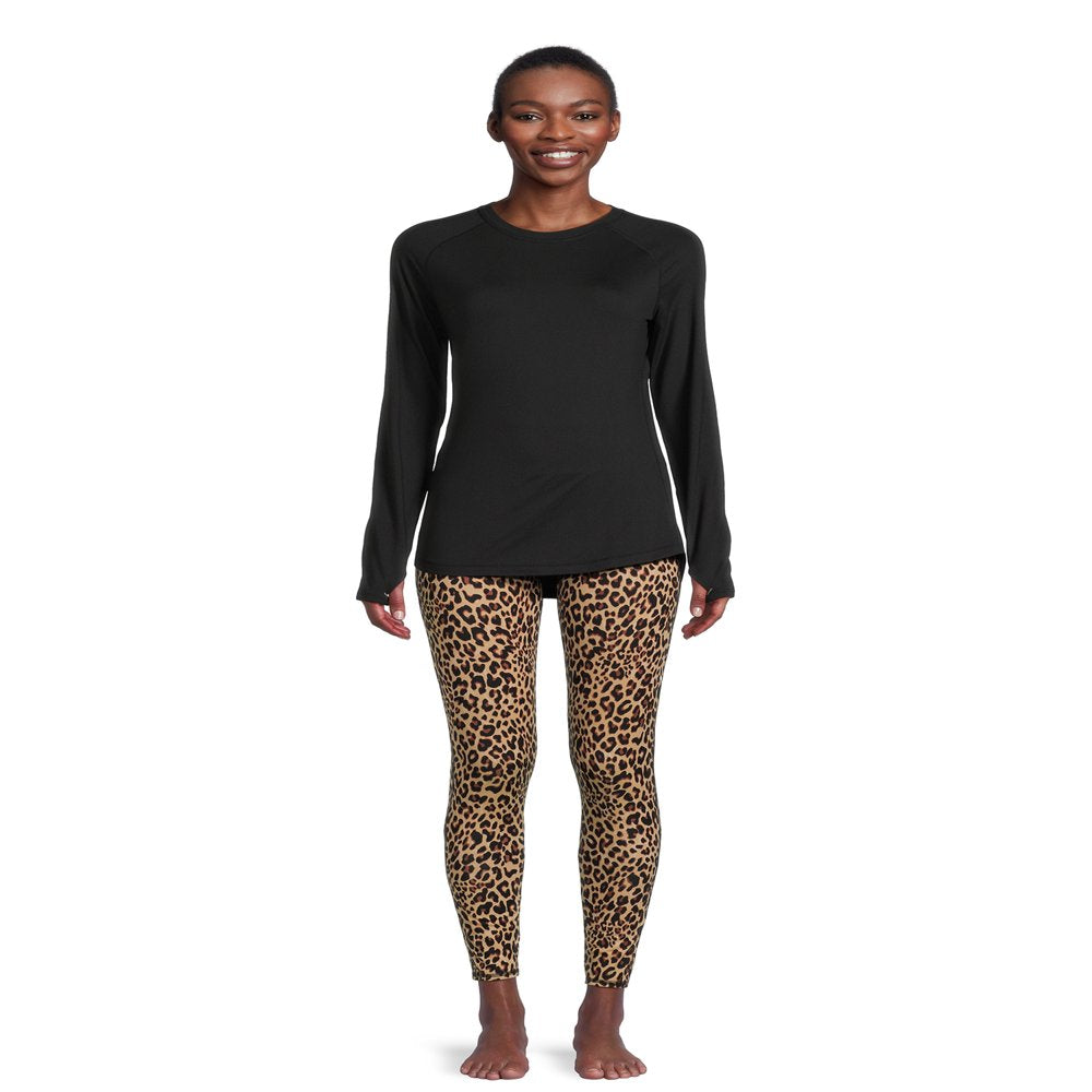 Climateright by Cuddl Duds Women'S Base Layer Jersey Thermal Top and Leggings Set, 2-Piece, Sizes XS-XXL