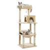 Pawz Road Cat Tree for Large Cats 56" Tall Cat Tower Condo with Perch Hammock for Indoor Cats,Beige