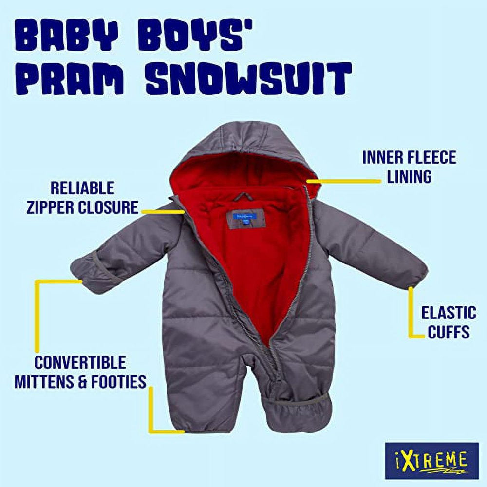 Ixtreme Baby Boy'S Snow Pram - Newborn Infant Hooded Bodysuit Bunting Snowsuit (0-24M)