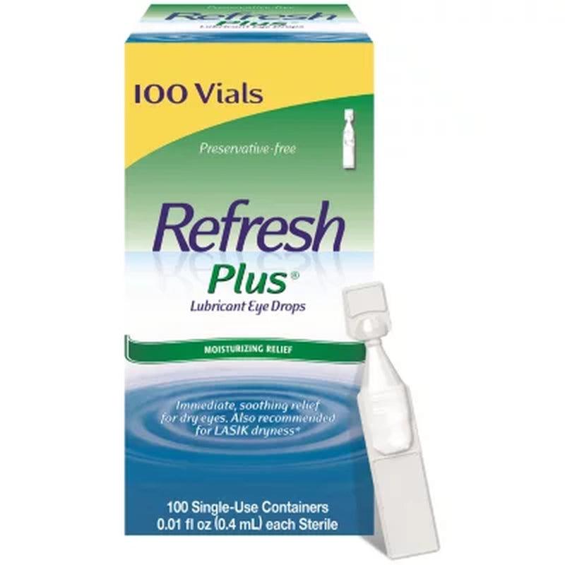 Refresh plus Lubricant Eye Drops, Single-Use Vials (100 Ct.)