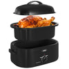 Royalcraft 18 Quart Electric Turkey Roaster Oven with Visible Glass Lid, with Removable Pan & Rack, Stainless Steel,Black