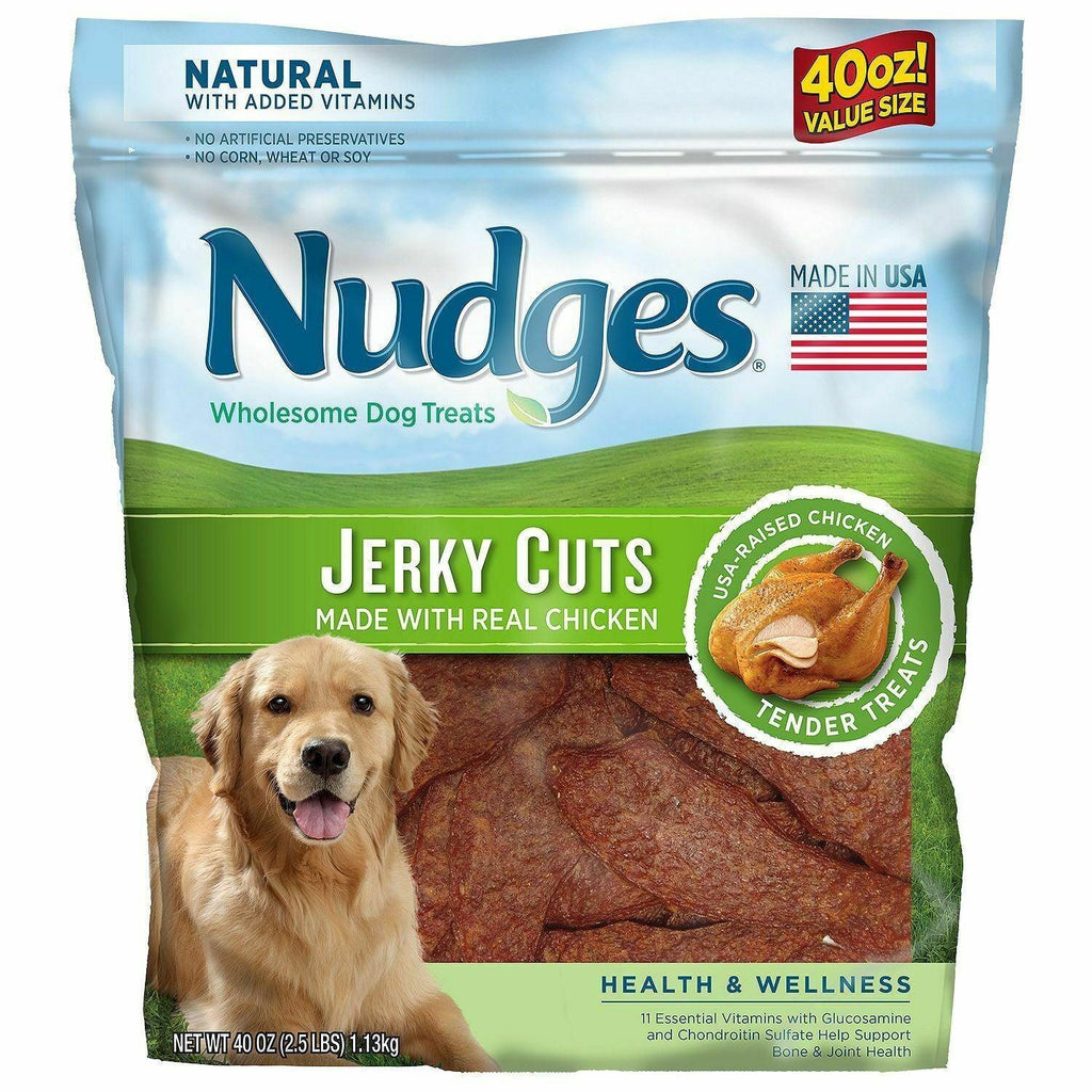 🔥 Nudges Chicken Jerky Cuts, 40 Oz 🐶 Dog Food, All Natural Firts Quality