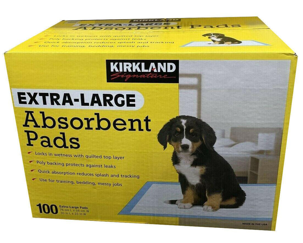 Extra-Large Absorbent Pads, Kirkland Signature, 30 in L X 23 in W, 100-Count