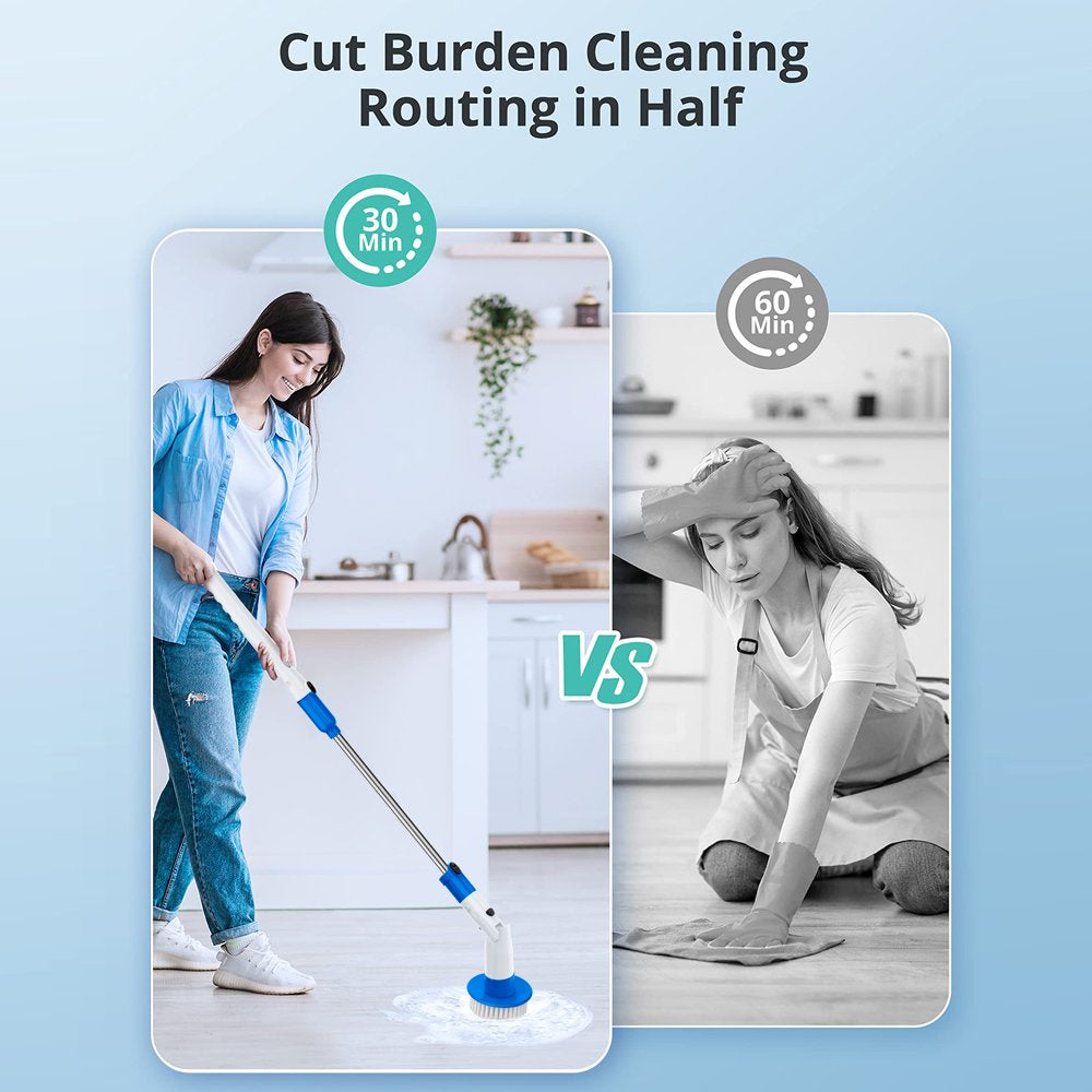 Innorca Electric Spin Scrubber 2023 New Cordless Power Cleaning Brush with 7 Replacement Brush Heads, Shower Cleaning Brush with Extension Arm for Bathtun Grout Floor Tile