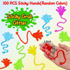 100PCS Glitter Sticky Hands Party Favors for Kids Birthday Supplies Goodie Bag Stuffers Classroom Treasure Box Carnival Prizes Bulk Treat Gift Stuff Pinata Halloween Egg Fillers Mini Stretchy Toys