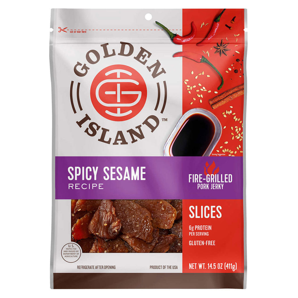 Fire Grilled Pork Jerky, Spicy Sesame, 14.5 Oz