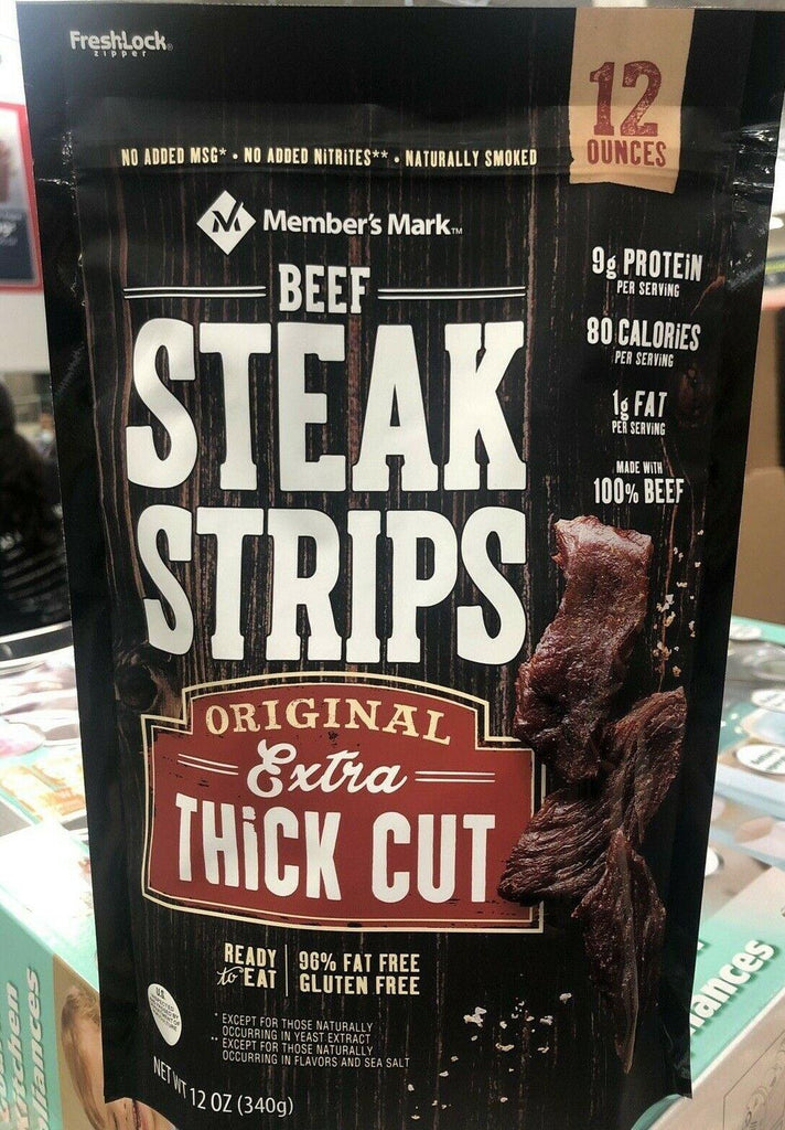 Member'S Mark Beef Steak Strips Jerky Original Extra-Thick Cut, 12 Ounces