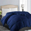 Comforter Queen Navy All Season down Alternative, Cooling Quilted Duvet Insert, Bed Comforter with Corner Tabs, Washable Hypoallergenic Reversible Quilt