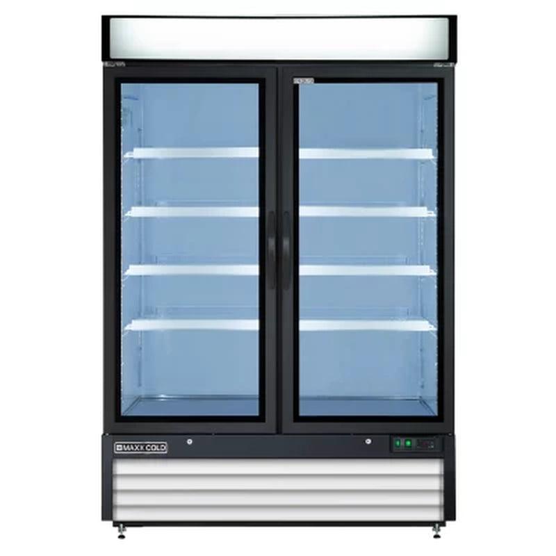 Maxx Cold 48 Cu Ft., 2-Door Glass Merchandiser Refrigerator, White Cabinet