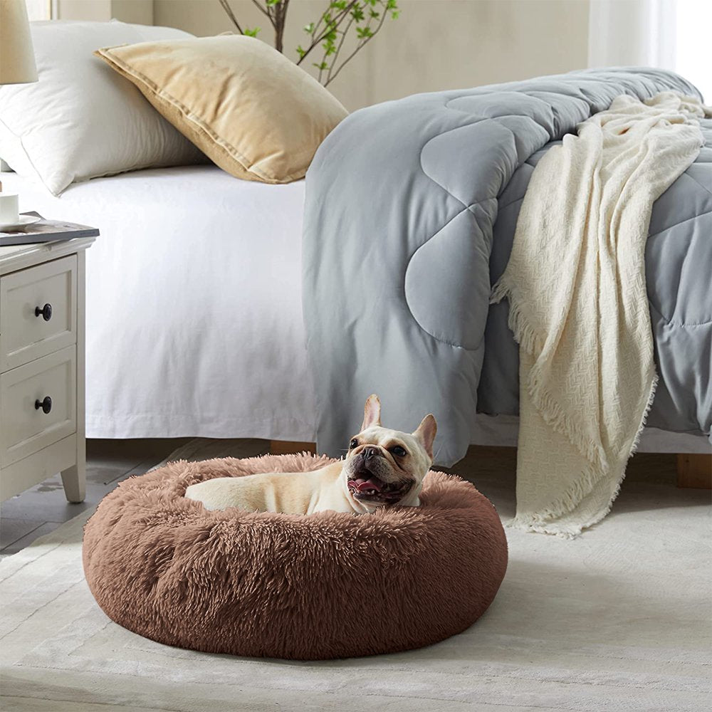 Nisrada Cat Beds for Indoor Cats,20 Inch Dog Bed for Small Melium Large Dogs, Washable-Round Pet Bed for Puppy and Kitten with Slip-Resistant Bottom