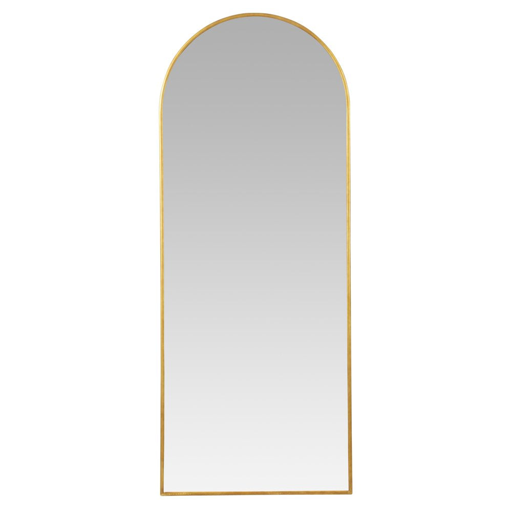 Nadia Arch Gold Metal 70"X28" Modern Floor Mirror