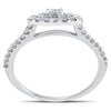 Pompeii3 Women'S 1 1/10Ct Cushion Halo Solitaire Diamond Engagement Wedding White Gold Ring Set