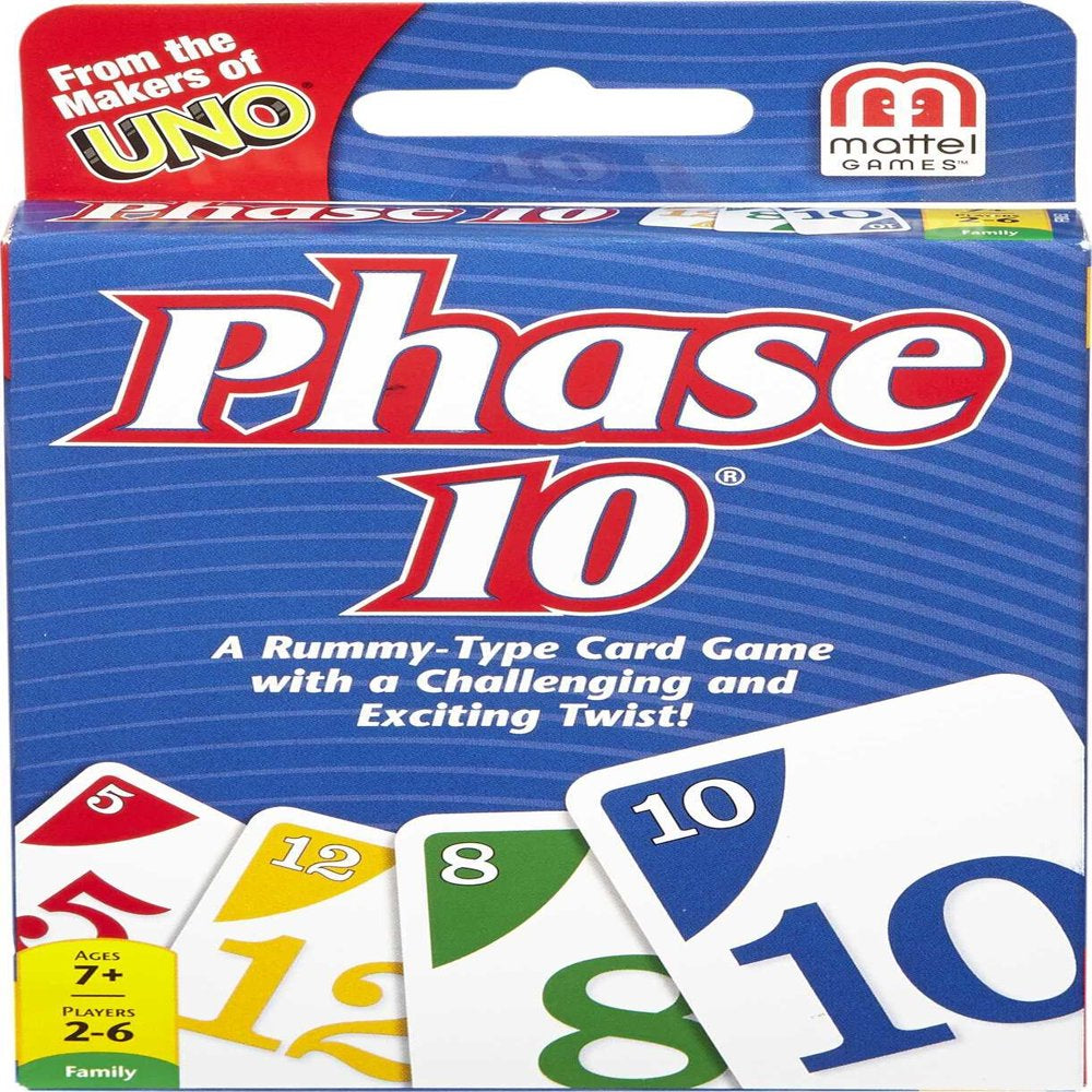 Phase 10 Card Game for 2-6 Players Ages 7 Years and Up