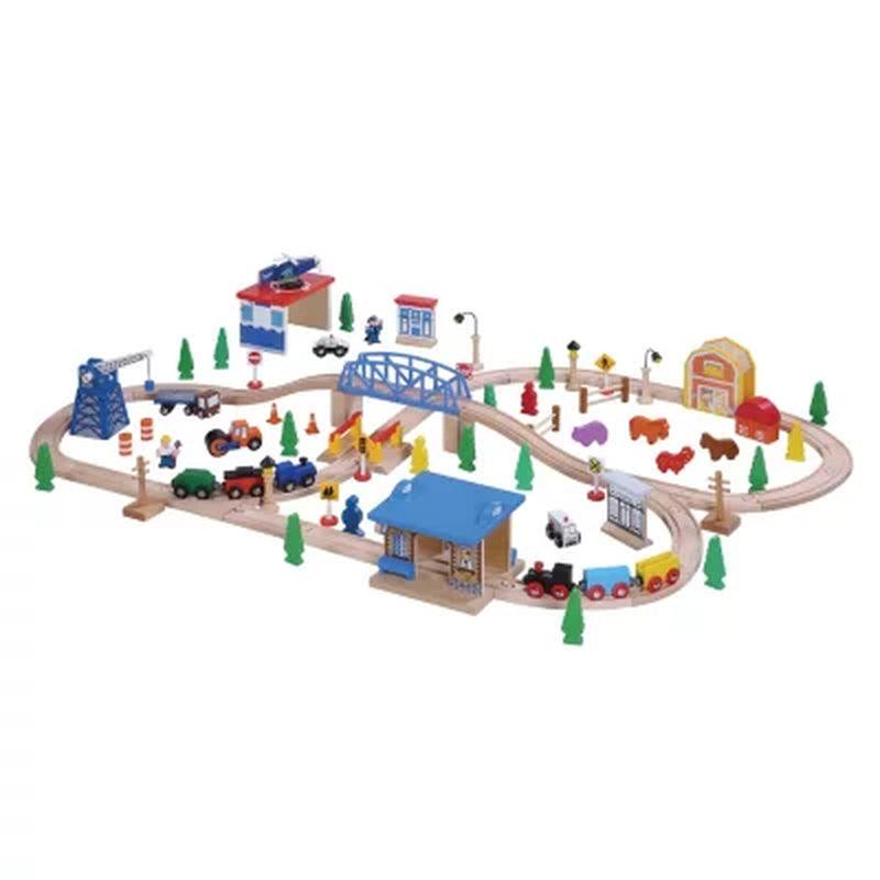 100 Piece Wooden Train Set