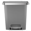 Better Homes & Gardens 10.5 Gallon Trash Can, Plastic Slim Step on Kitchen Trash Can, Gray